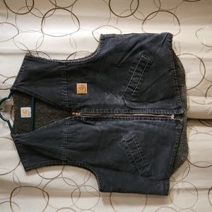 Carhartt, Vest, Navy Blue, Grey Linen